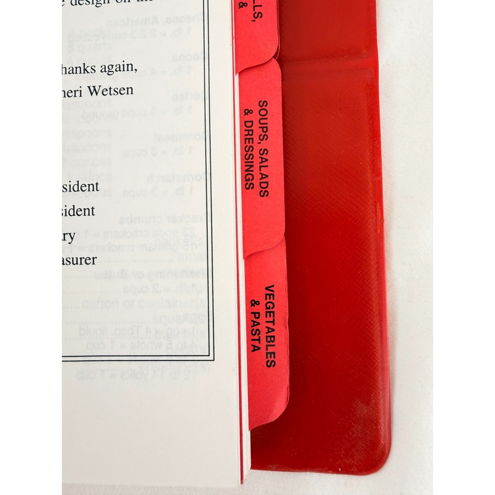 Vintage 1997 WHS Booster Club Cookbook Williamsburg Iowa Red Binder Jumbo Jack's - Picture 11 of 16